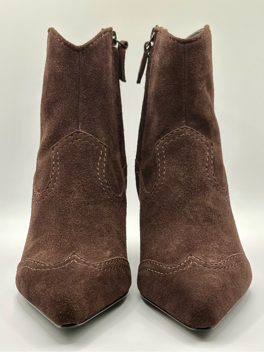 Simkhai Shadow Western Suede Ankle Boots Cacao 6